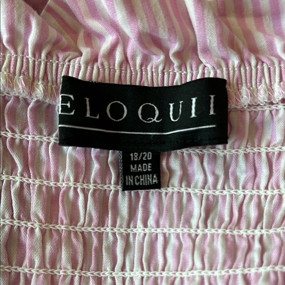 Eloquii Pink Ruffled Midi Cotton Sundress - Picture 6 of 7